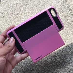 Pink wallet phone case